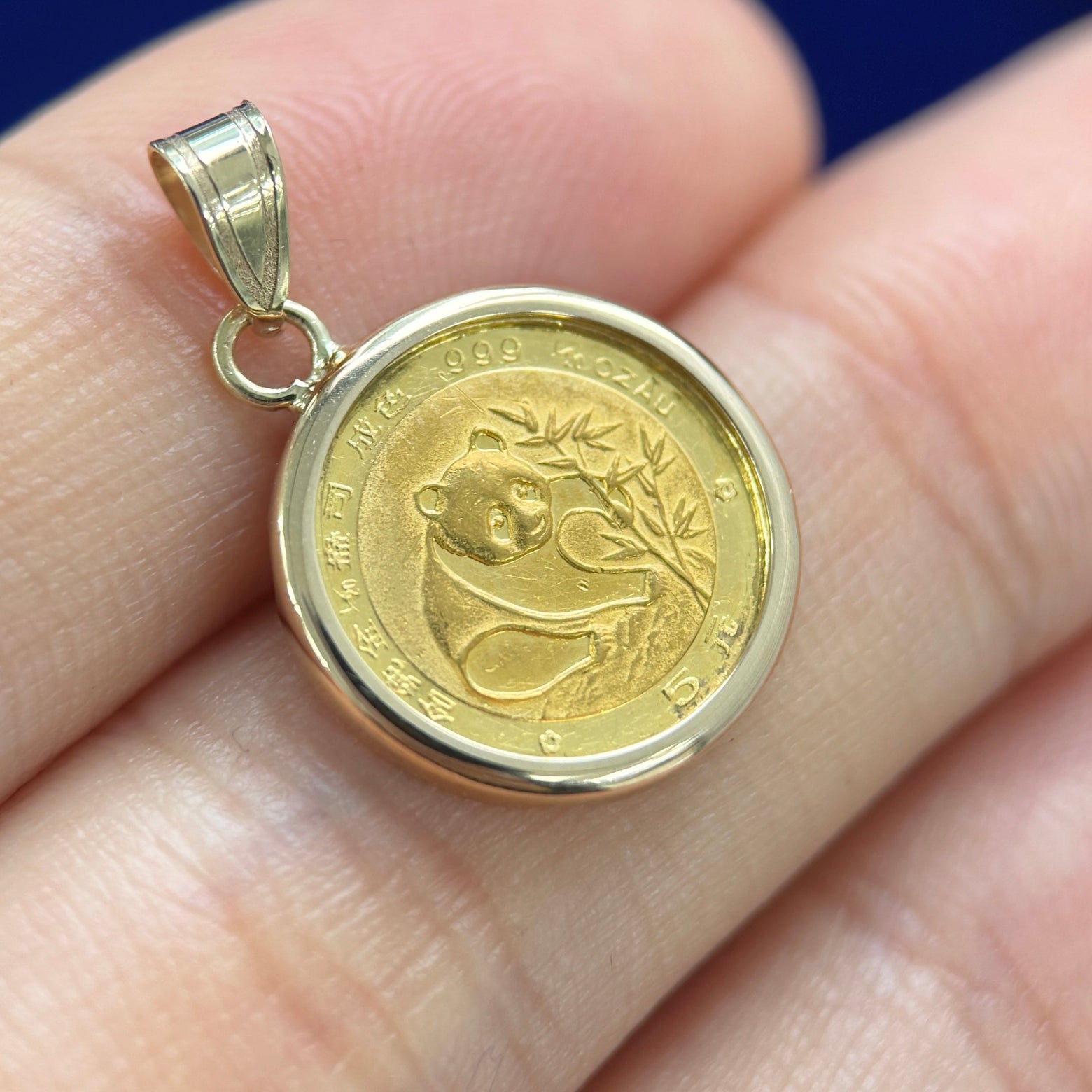 14k Yellow Gold Bezel-set Customers 24k Coin Custom Pendant with Bail