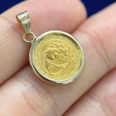 14k Yellow Gold Bezel-set Customers 24k Coin Custom Pendant with Bail