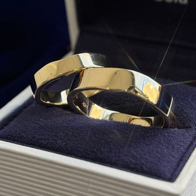 14k Yellow Gold 4mm Uneven Custom Band and 14k Yellow Gold 5mm Uneven Custom Band, size 5.75 and size 11