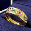 Sapphires Flowers Milgrain Ring