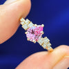 Lab Sapphire and Moissanites Ring