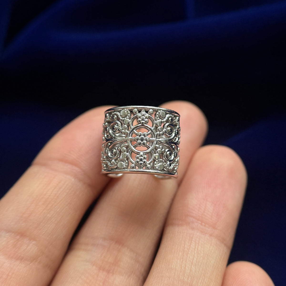 925 Sterling Silver Open Filigree 10mm width Custom Cuff with 2mm opening