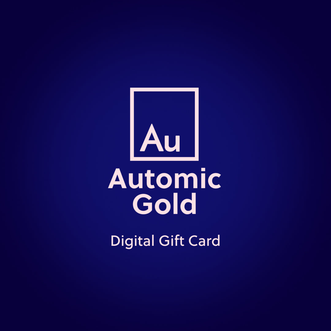 A dark blue Automic Gold digital gift card