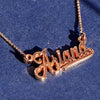 Nameplate Necklace with hearts