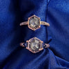 Hexagon Diamonds Matching Engagement Rings