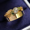 Rose-cut Moissanite Ring with Industrial Mirror Band