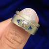 Salt and Pepper & Sapphires Ring Set