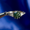 Round Green Diamond Ring