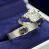 Oval Lab Diamond Ring and Oval Salt-and-Pepper Band