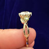 Lab Diamond & Peridots Engagement Rin