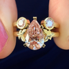 Pink Pear Diamond Rings Set