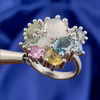Sapphires & Moonstone Ring