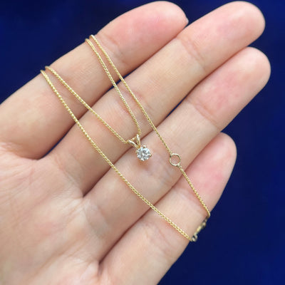 14k Yellow Gold 17inch - 18inch Adjustable Wheat Chain on Customers Pendant