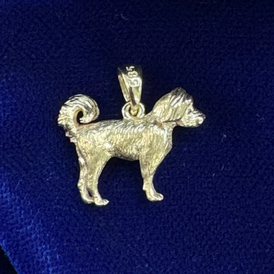 14k Yellow Gold Full body Pet Dog Miniature Custom Pendant Charm