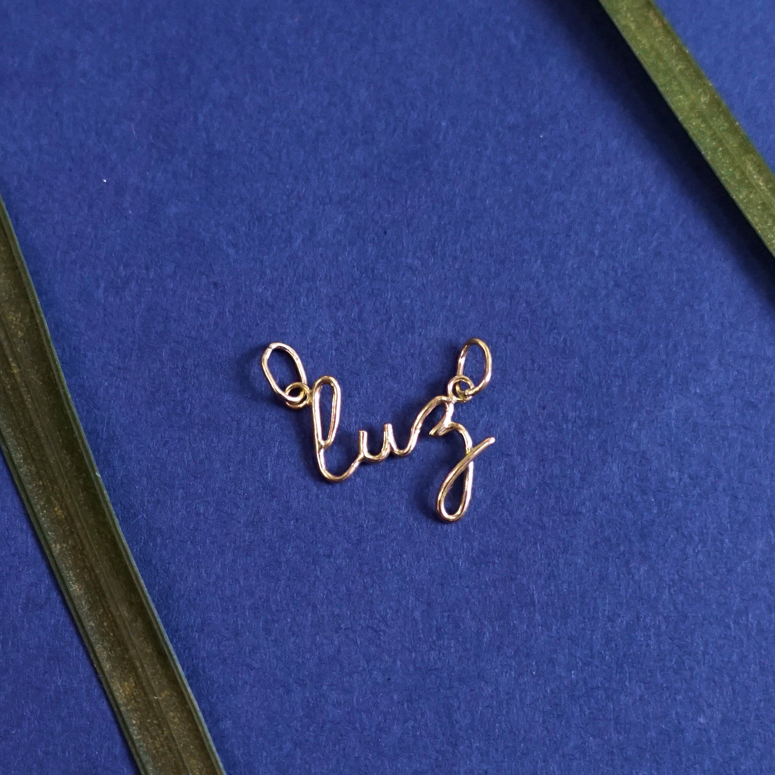 14k Yellow Gold Wire Nameplate Custom Charm