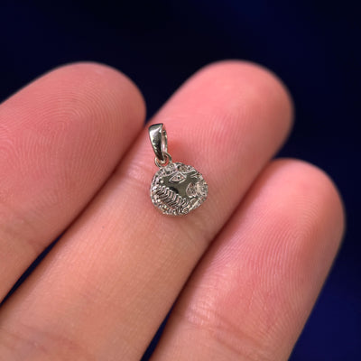 14k Champagne Gold 6.5mm Lydian Lion Custom Coin Pendant, 1 Gram