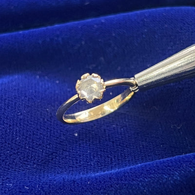 14k Champagne Gold 0.72ct Salt-and-Pepper Diamond Petal Custom Ring, size 6.75
