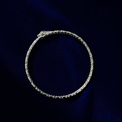 950 Platinum Snake with Customer's 2pc Diamonds Eye Snake Ouroboros Solid Bangle, ~37 gram 