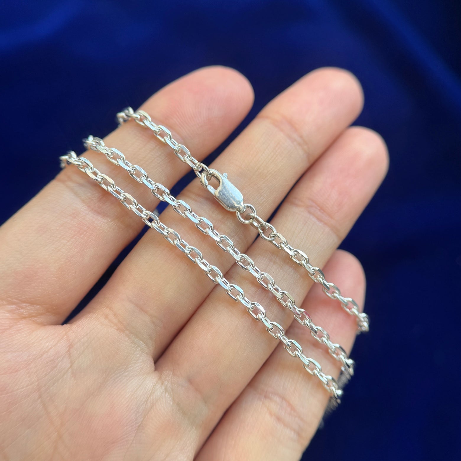Sterling Silver Cable Chain 3mm width, 24 inch length