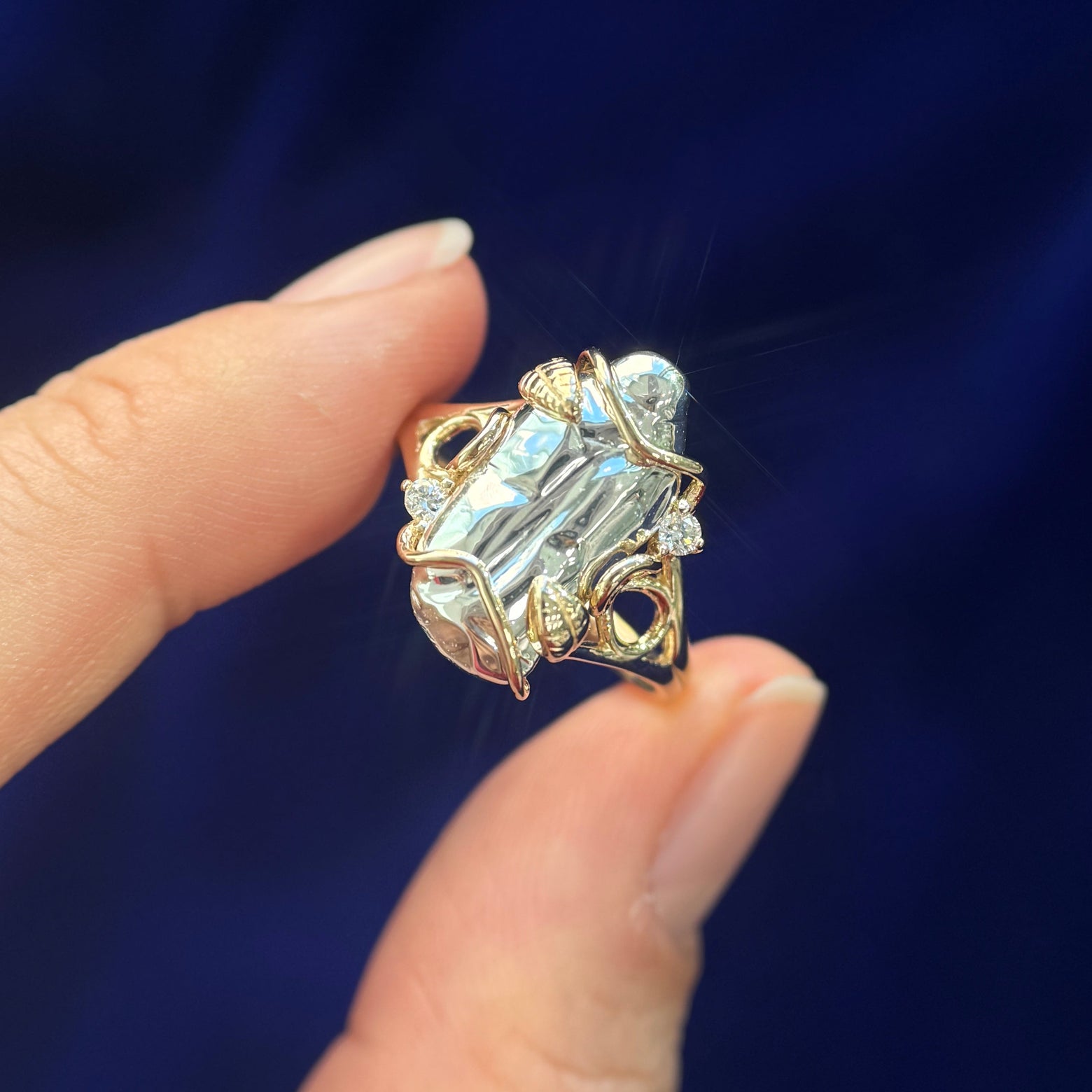 Customers 925 Sterling Silver Baroque Pearl Replaced with 925 Sterling Silver Custom Ring, Size 7.5