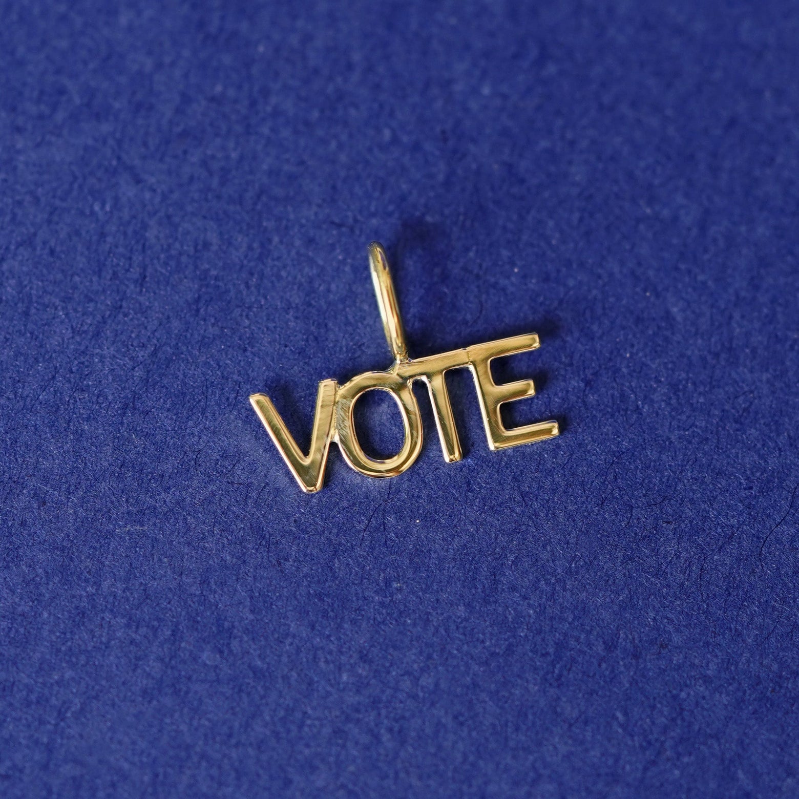 14k Yellow Gold VOTE Custom Charm
